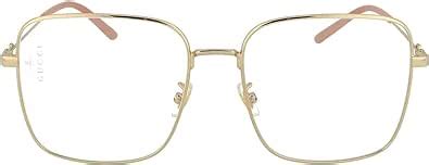 Gucci Square Eyeglasses GG0445O 001 Gold/Pink 56mm 0445